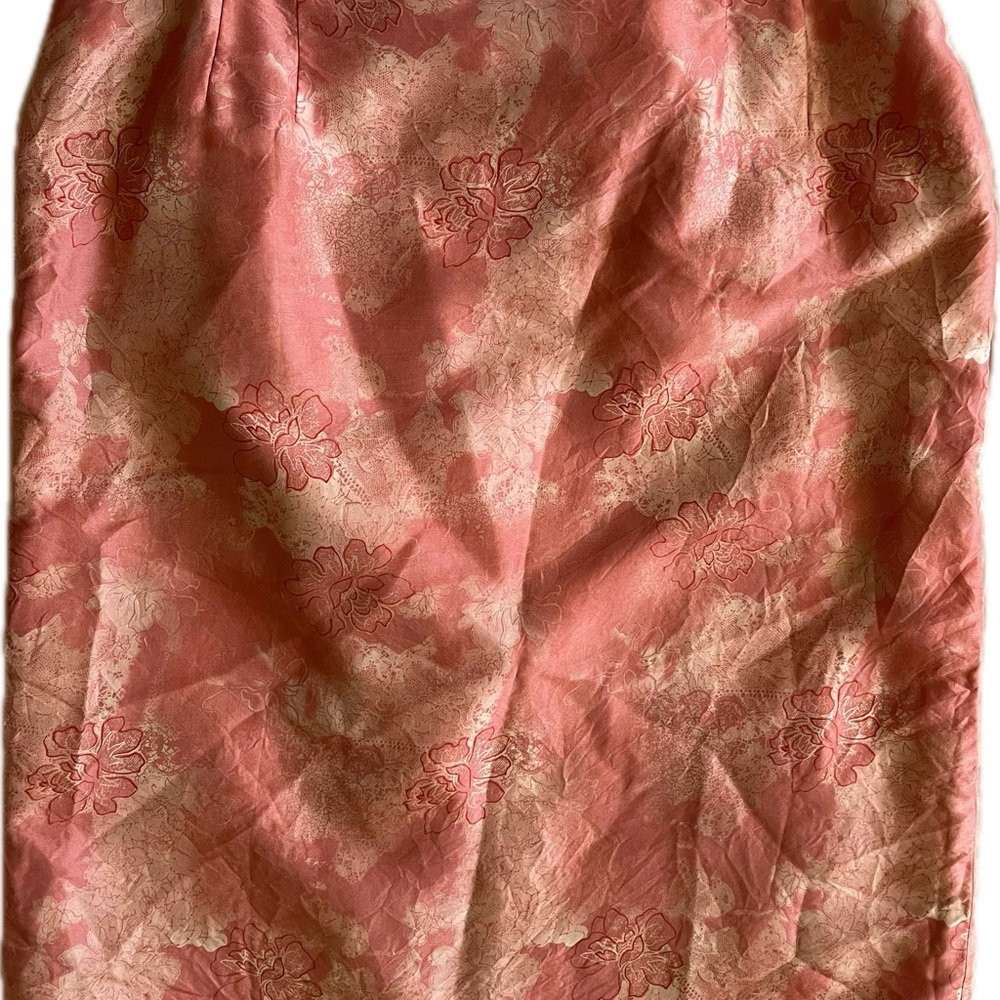 100% Silk Travis Ayer’s Floral Pink Skirt SZ16